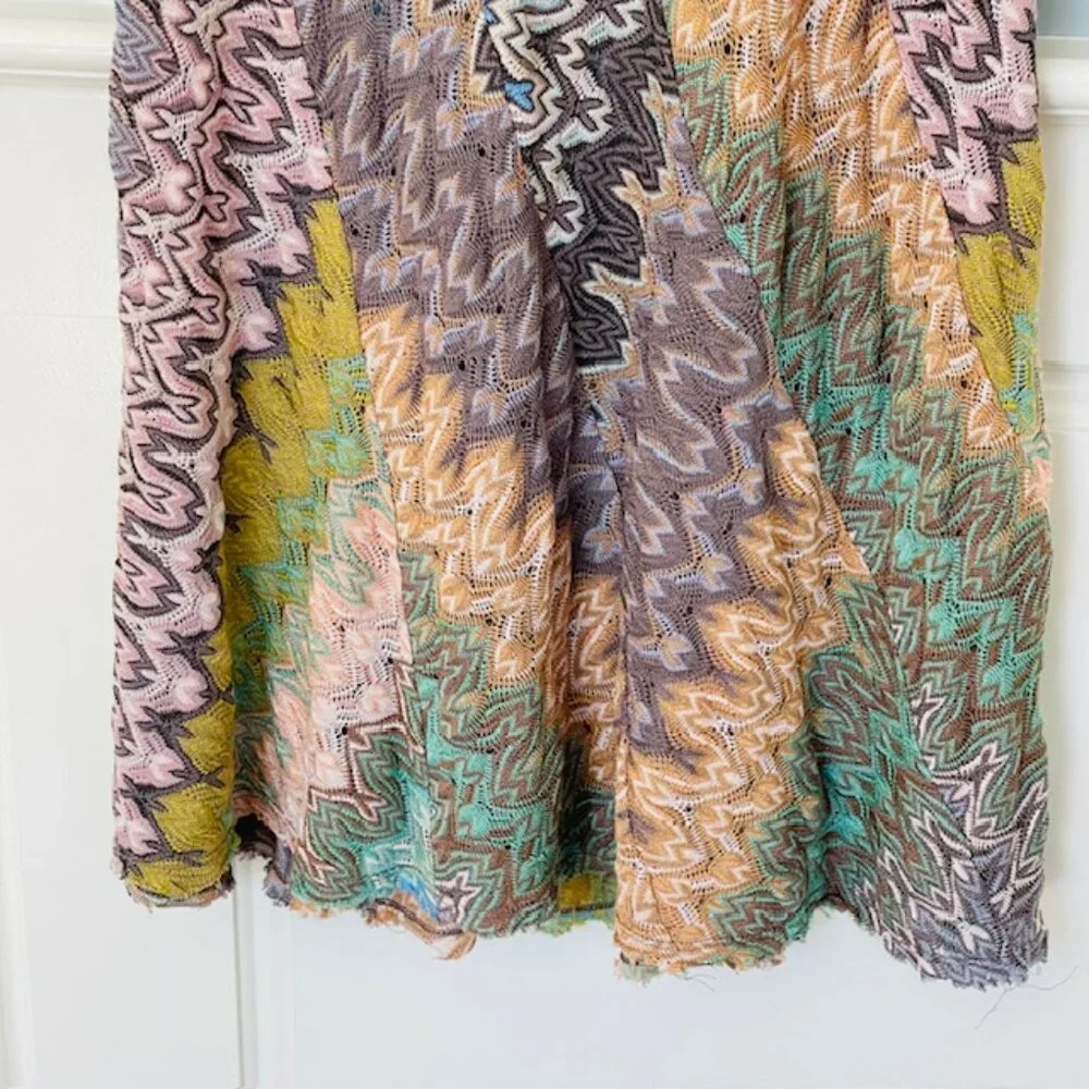 Missoni Vintage Zig Zag Raschel Lacy Knit High Neck Tank Mini Dress 40 XS/S - Picture 3 of 11